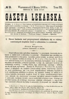 Gazeta Lekarska 1883 R.18, t.3, nr 9