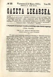 Gazeta Lekarska 1883 R.18, t.3, nr 12