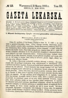 Gazeta Lekarska 1883 R.18, t.3, nr 13