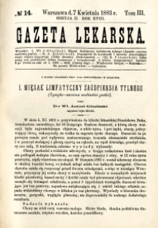 Gazeta Lekarska 1883 R.18, t.3, nr 14