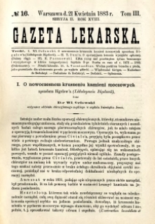 Gazeta Lekarska 1883 R.18, t.3, nr 16