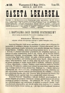 Gazeta Lekarska 1883 R.18, t.3, nr 18
