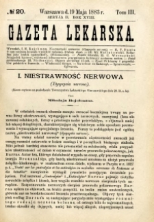 Gazeta Lekarska 1883 R.18, t.3, nr 20