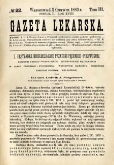 Gazeta Lekarska 1883 R.18, t.3, nr 22