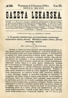 Gazeta Lekarska 1883 R.18, t.3, nr 24
