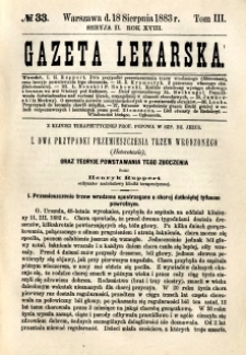 Gazeta Lekarska 1883 R.18, t.3, nr 33