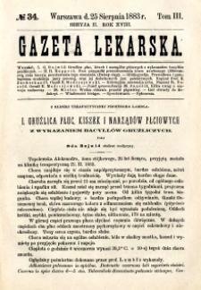 Gazeta Lekarska 1883 R.18, t.3, nr 34
