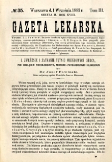 Gazeta Lekarska 1883 R.18, t.3, nr 35