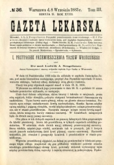Gazeta Lekarska 1883 R.18, t.3, nr 36