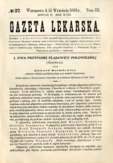 Gazeta Lekarska 1883 R.18, t.3, nr 37