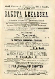 Gazeta Lekarska 1883 R.18, t.3, nr 44