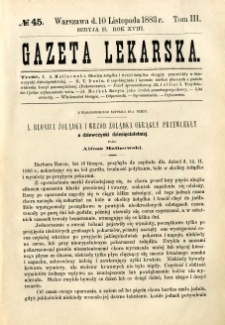 Gazeta Lekarska 1883 R.18, t.3, nr 45