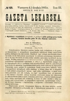 Gazeta Lekarska 1883 R.18, t.3, nr 48