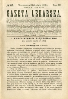 Gazeta Lekarska 1883 R.18, t.3, nr 49