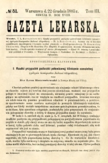 Gazeta Lekarska 1883 R.18, t.3, nr 51