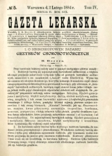 Gazeta Lekarska 1884 R.19, t.4, nr 5