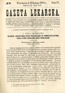 Gazeta Lekarska 1884 R.19, t.4, nr 8