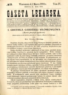 Gazeta Lekarska 1884 R.19, t.4, nr 9