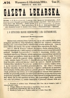 Gazeta Lekarska 1884 R.19, t.4, nr 14