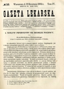 Gazeta Lekarska 1884 R.19, t.4, nr 16