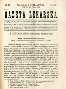 Gazeta Lekarska 1884 R.19, t.4, nr 21