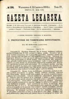 Gazeta Lekarska 1884 R.19, t.4, nr 24