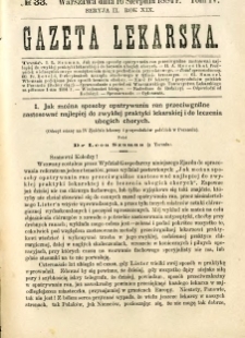 Gazeta Lekarska 1884 R.19, t.4, nr 33
