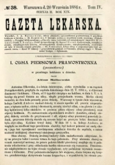 Gazeta Lekarska 1884 R.19, t.4, nr 38