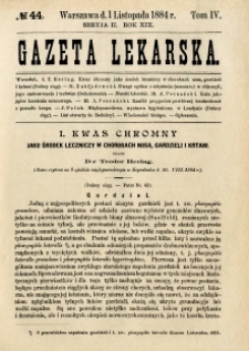 Gazeta Lekarska 1884 R.19, t.4, nr 44
