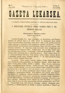 Gazeta Lekarska 1888 R.23, t.8, nr 1