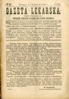 Gazeta Lekarska 1888 R.23, t.8, nr 2
