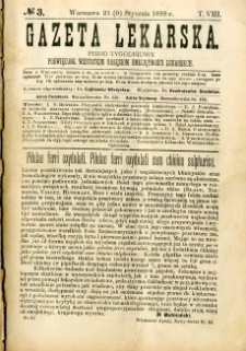 Gazeta Lekarska 1888 R.23, t.8, nr 3