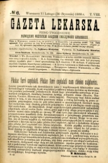 Gazeta Lekarska 1888 R.23, t.8, nr 6