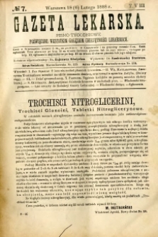 Gazeta Lekarska 1888 R.23, t.8, nr 7