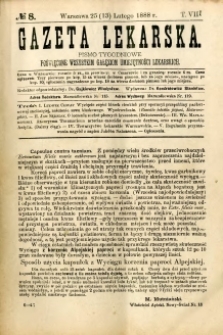Gazeta Lekarska 1888 R.23, t.8, nr 8