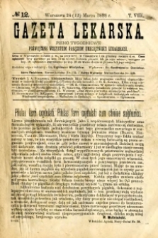 Gazeta Lekarska 1888 R.23, t.8, nr 12