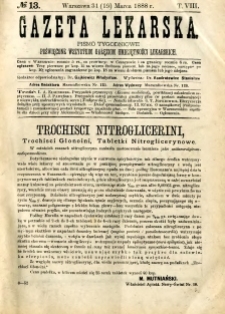 Gazeta Lekarska 1888 R.23, t.8, nr 13