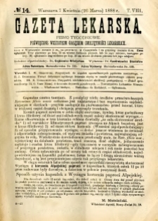 Gazeta Lekarska 1888 R.23, t.8, nr 14