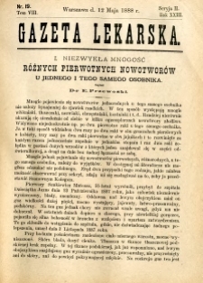 Gazeta Lekarska 1888 R.23, t.8, nr 19