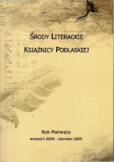 Środy Literackie Książnicy Podlaskiej R. 1 (2008/2009)
