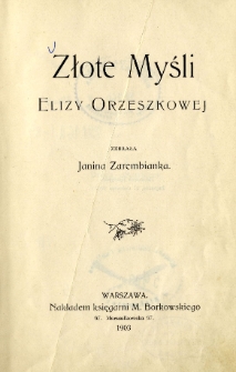 Złote myśli Elizy Orzeszkowej