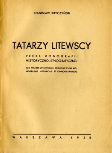 Tatarzy litewscy : próba monografii historyczno-etnograficznej.