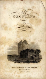Oxoniana. Vol. IV