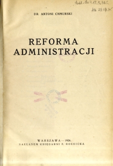 Reforma administracji
