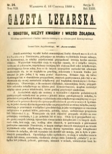 Gazeta Lekarska 1888 R.23, t.8, nr 24