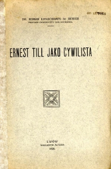 Ernest Till jako cywilista