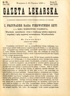 Gazeta Lekarska 1888 R.23, t.8, nr 25