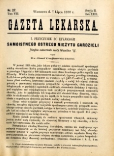 Gazeta Lekarska 1888 R.23, t.8, nr 27