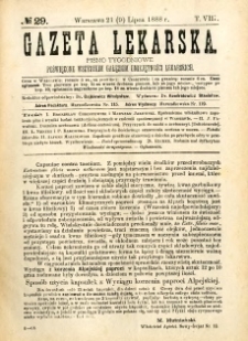 Gazeta Lekarska 1888 R.23, t.8, nr 29