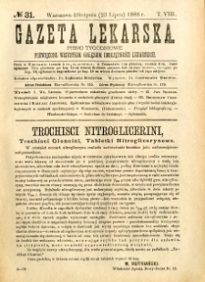 Gazeta Lekarska 1888 R.23, t.8, nr 31